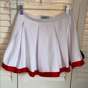 White game day skirt with red detailing